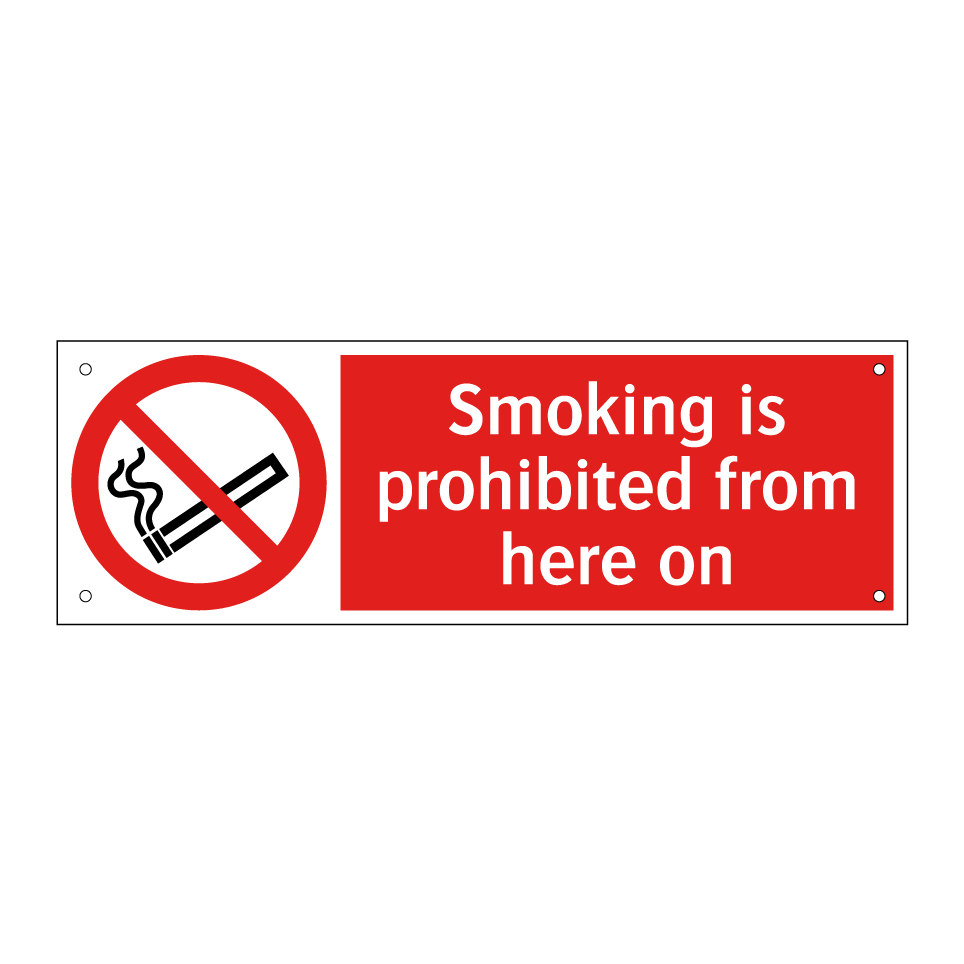 Smoking is prohibited from here on