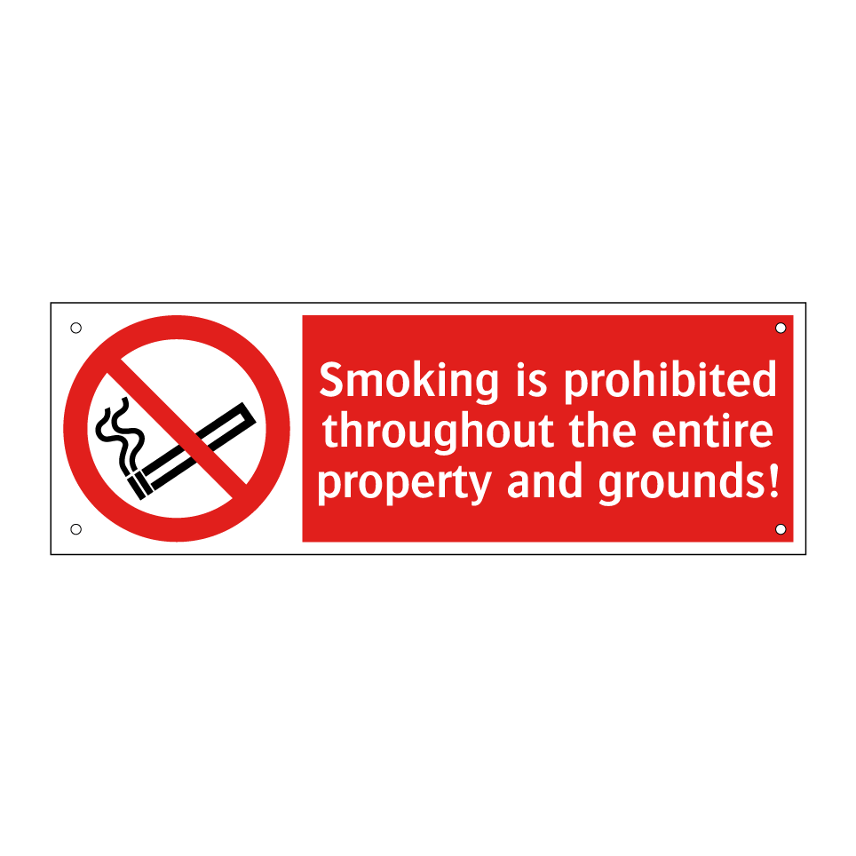 Smoking is prohibited throughout the entire property and grounds!