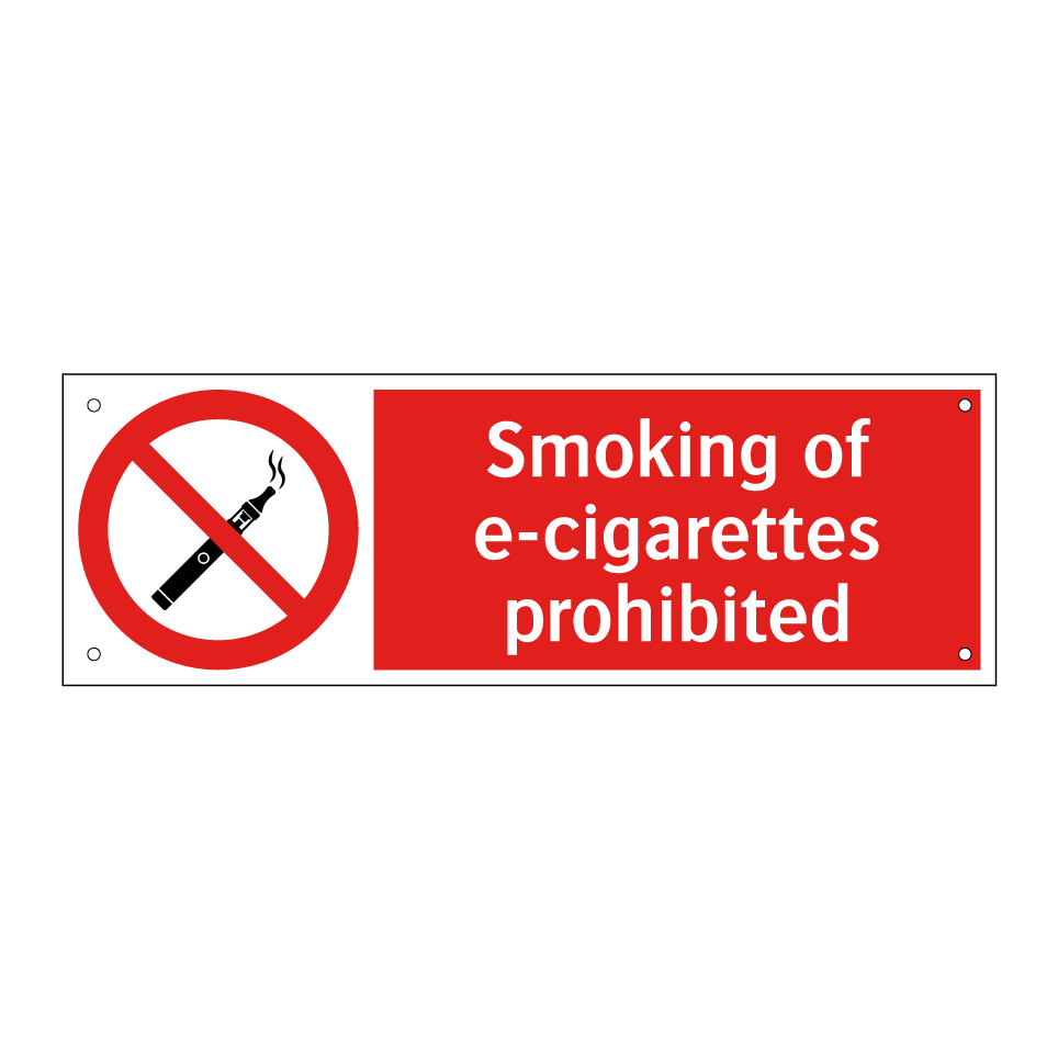 Smoking of e-cigarettes prohibited