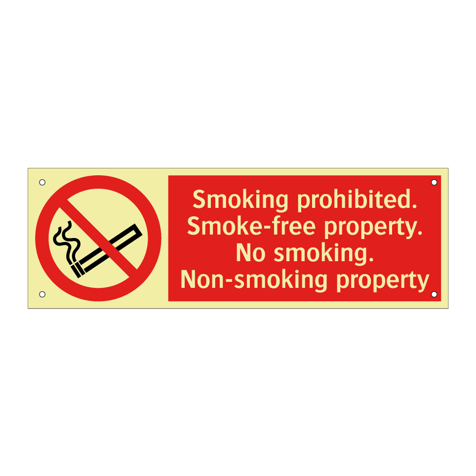 Smoking prohibited. Smoke-free property. No smoking. Non-smoking property
