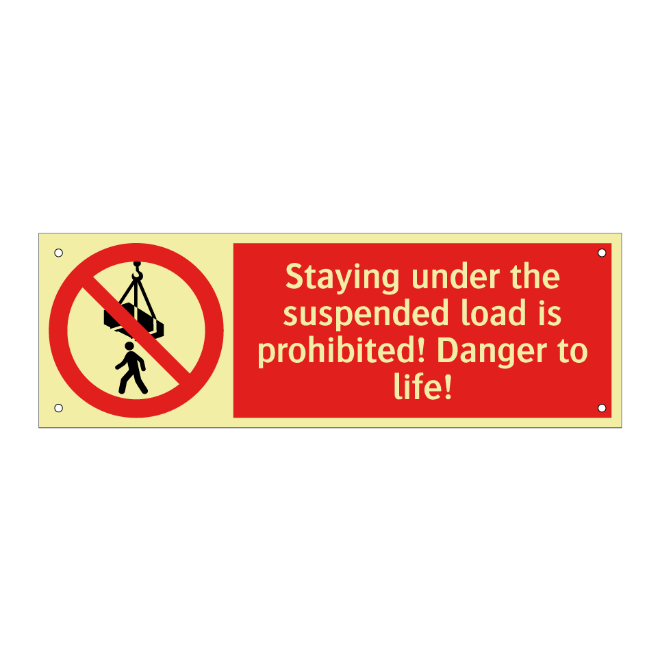 Staying under the suspended load is prohibited! Danger to life!