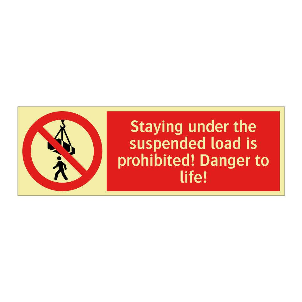 Staying under the suspended load is prohibited! Danger to life!
