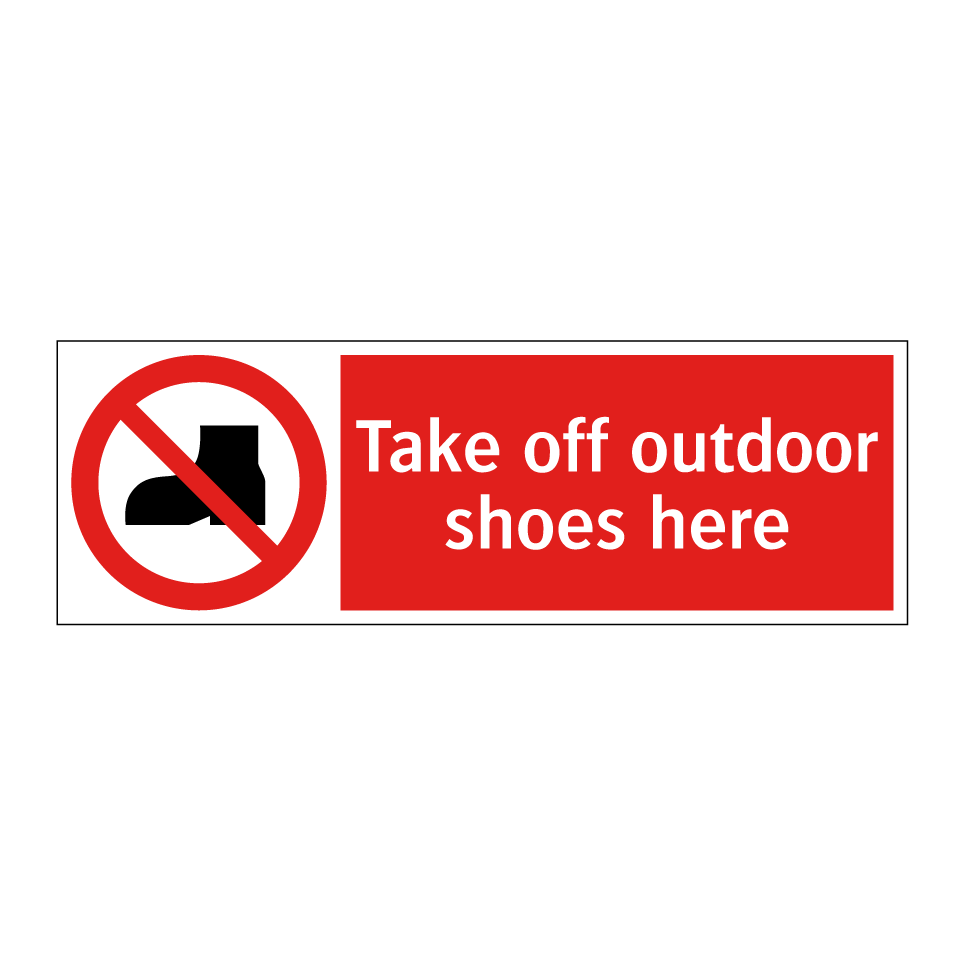 Take off outdoor shoes here