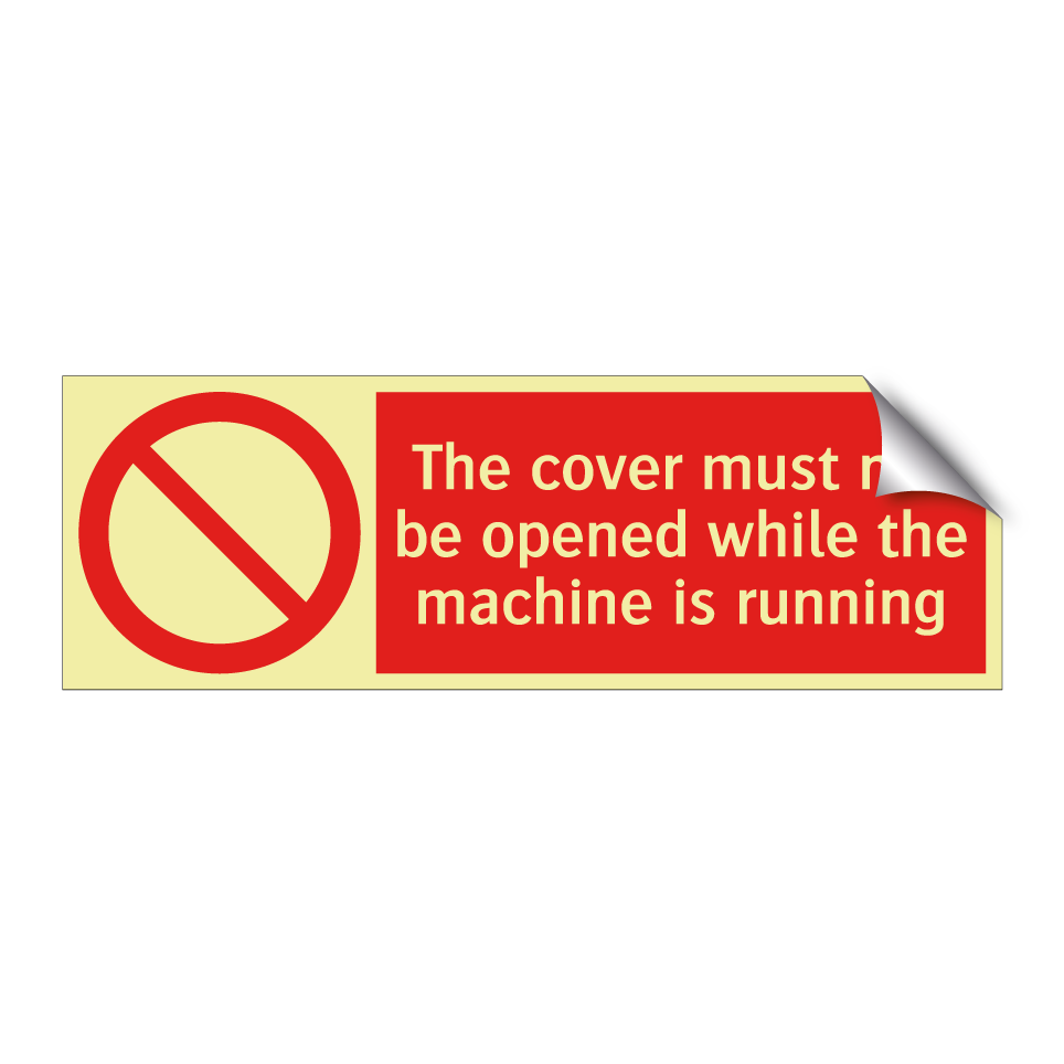 The cover must not be opened while the machine is running