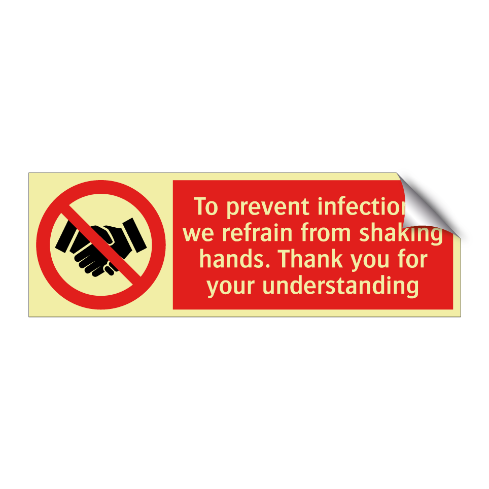 To prevent infections, we refrain from shaking hands. Thank you for your understanding