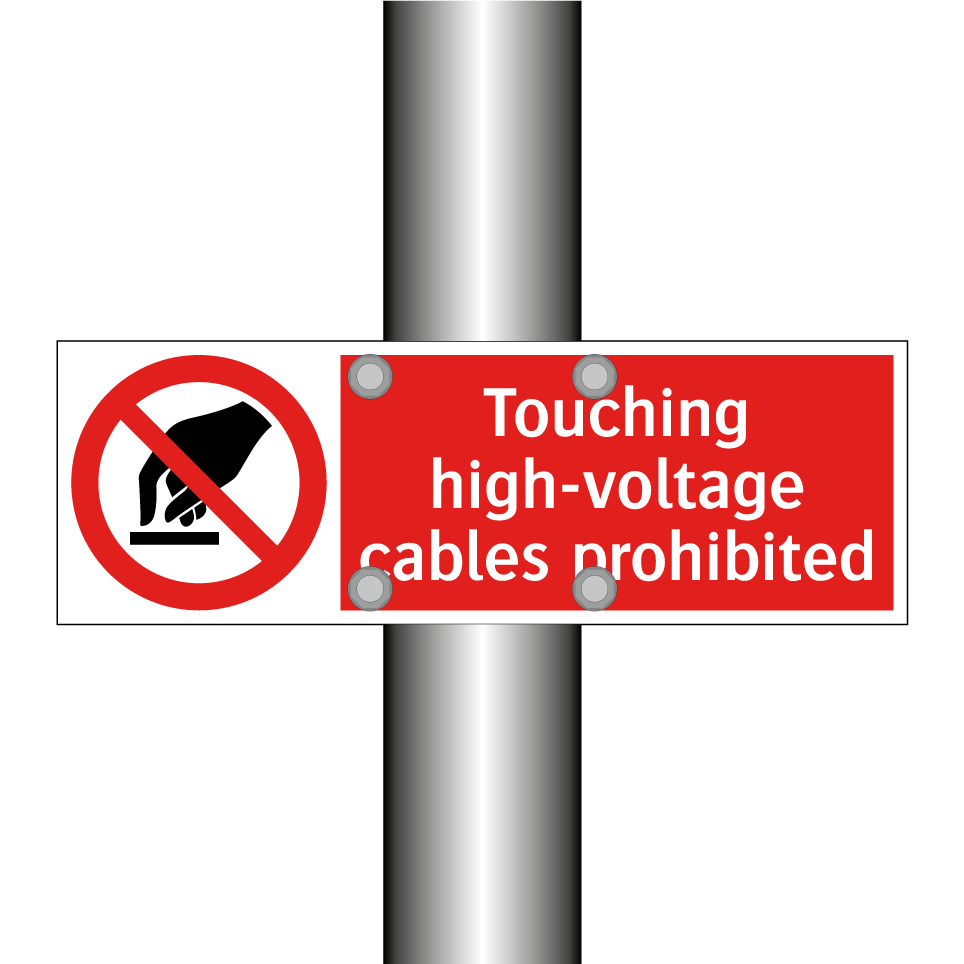 Touching high-voltage cables prohibited