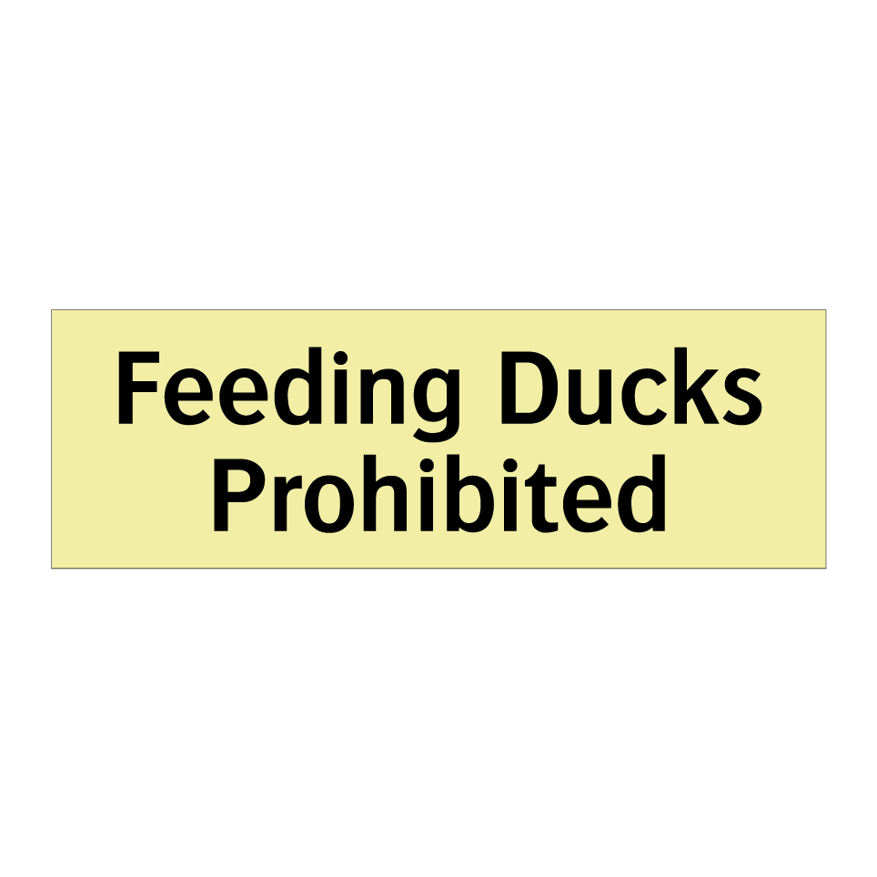 Feeding Ducks Prohibited