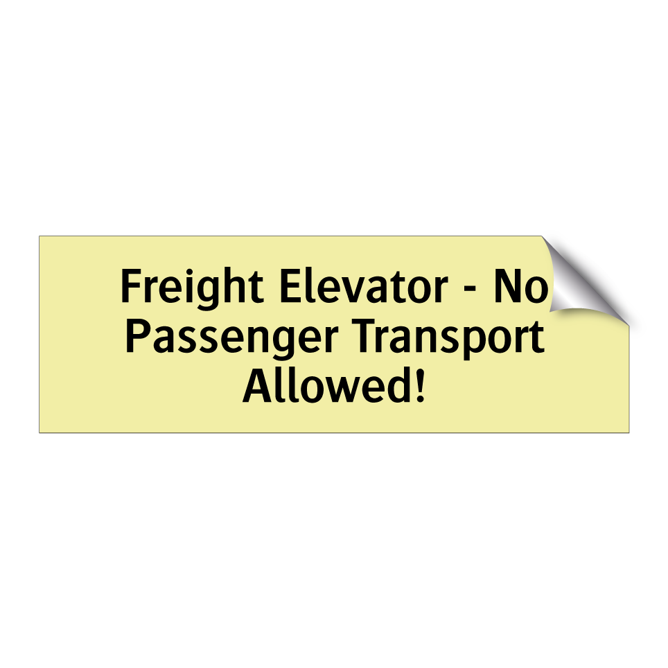 Freight Elevator - No Passenger Transport Allowed!