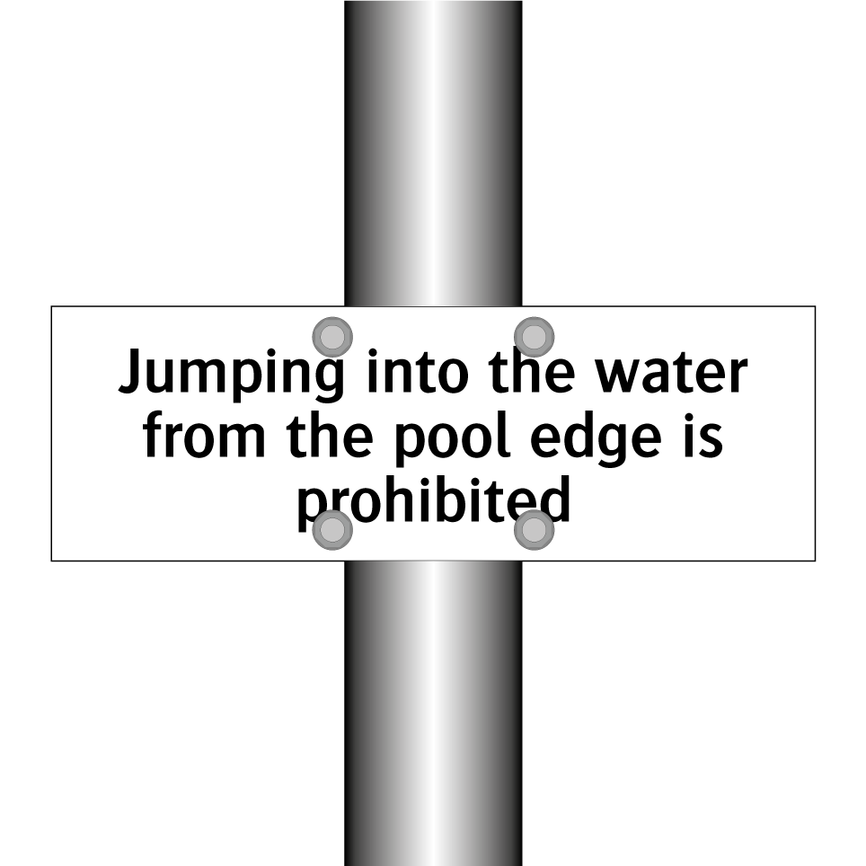 Jumping into the water from the pool edge is prohibited