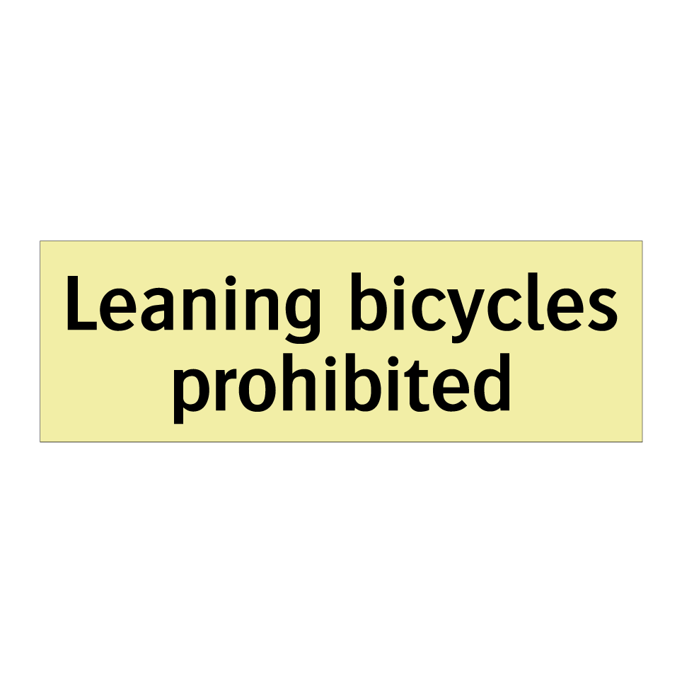 Leaning bicycles prohibited