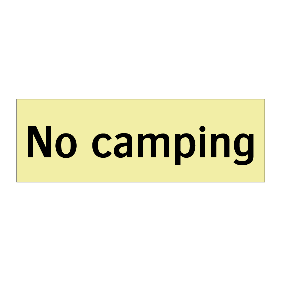 No camping