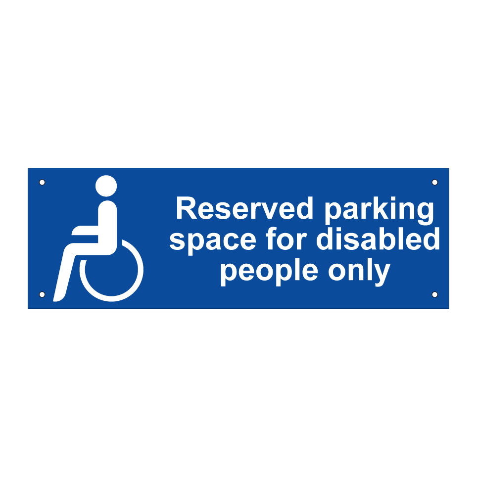 Reserved parking space for disabled people only