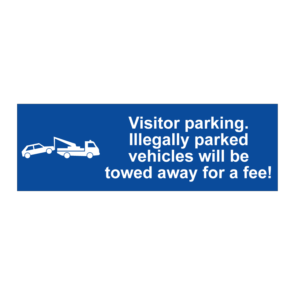 Visitor parking. Illegally parked vehicles will be towed away for a fee!