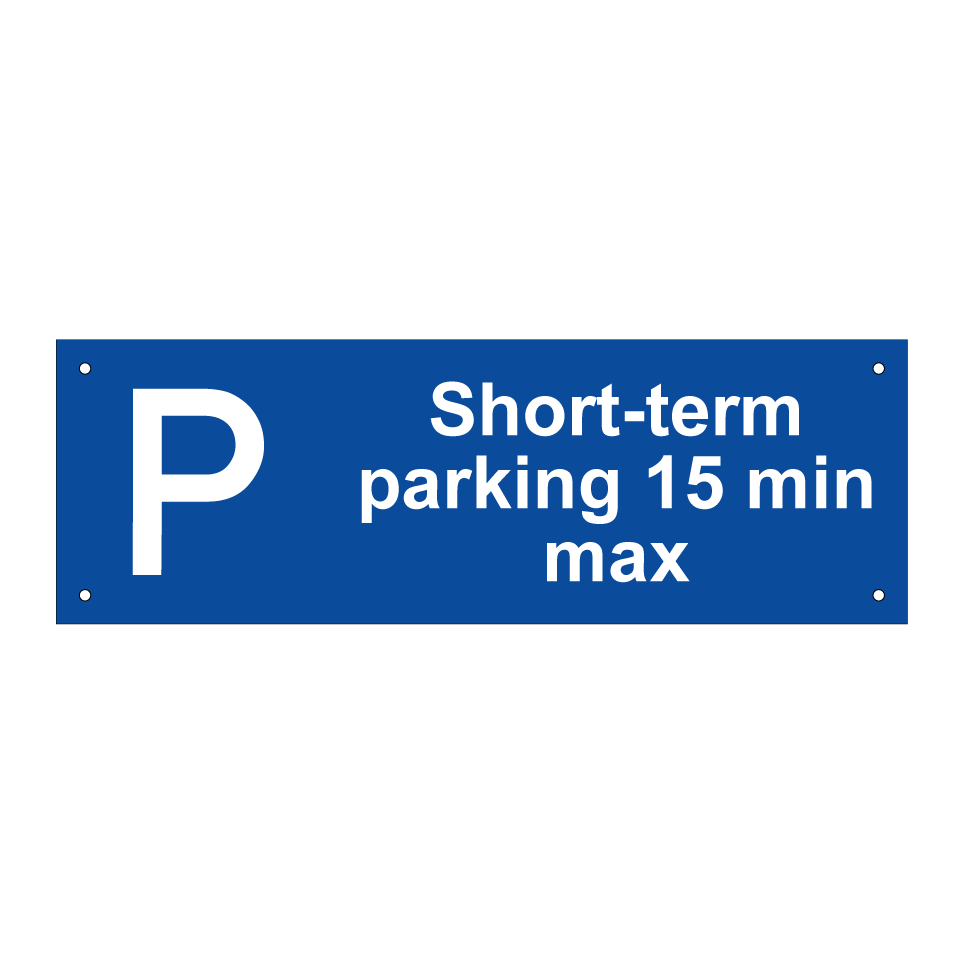 Short-term parking 15 min max