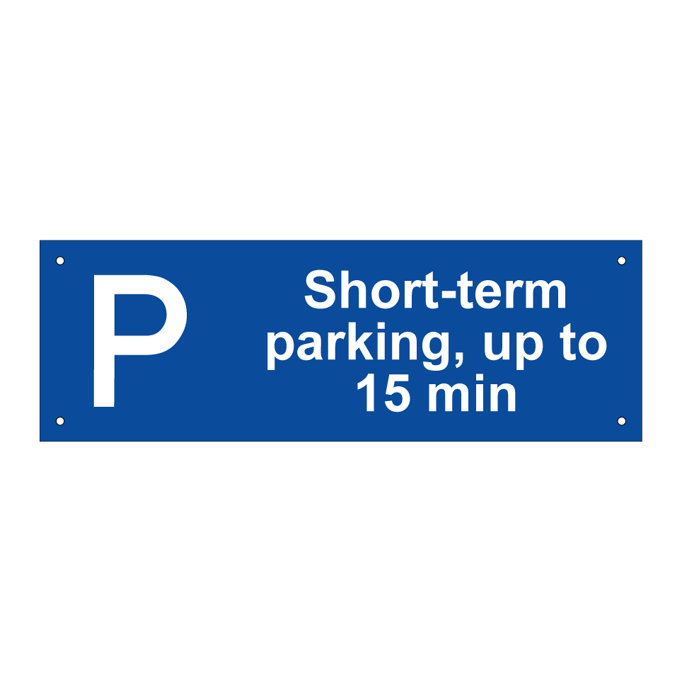 Short-term parking, up to 15 min