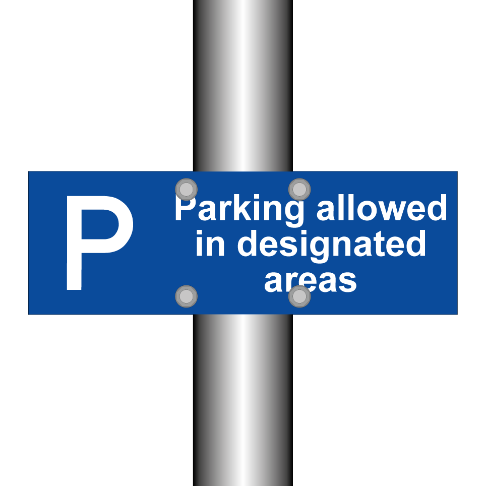 Parking allowed in designated areas