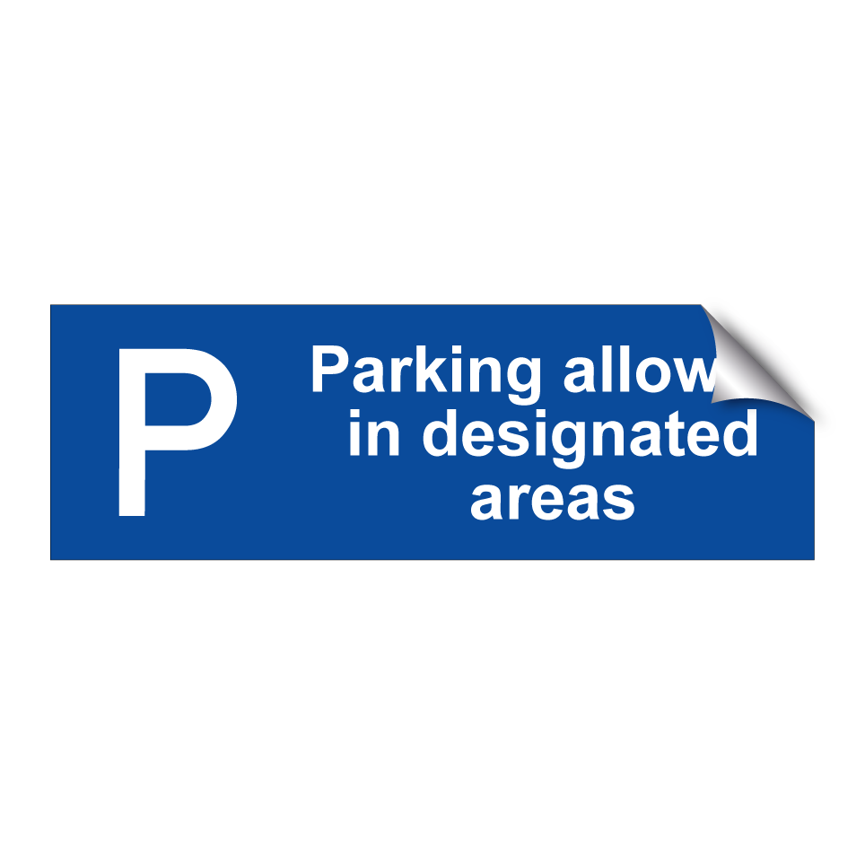 Parking allowed in designated areas
