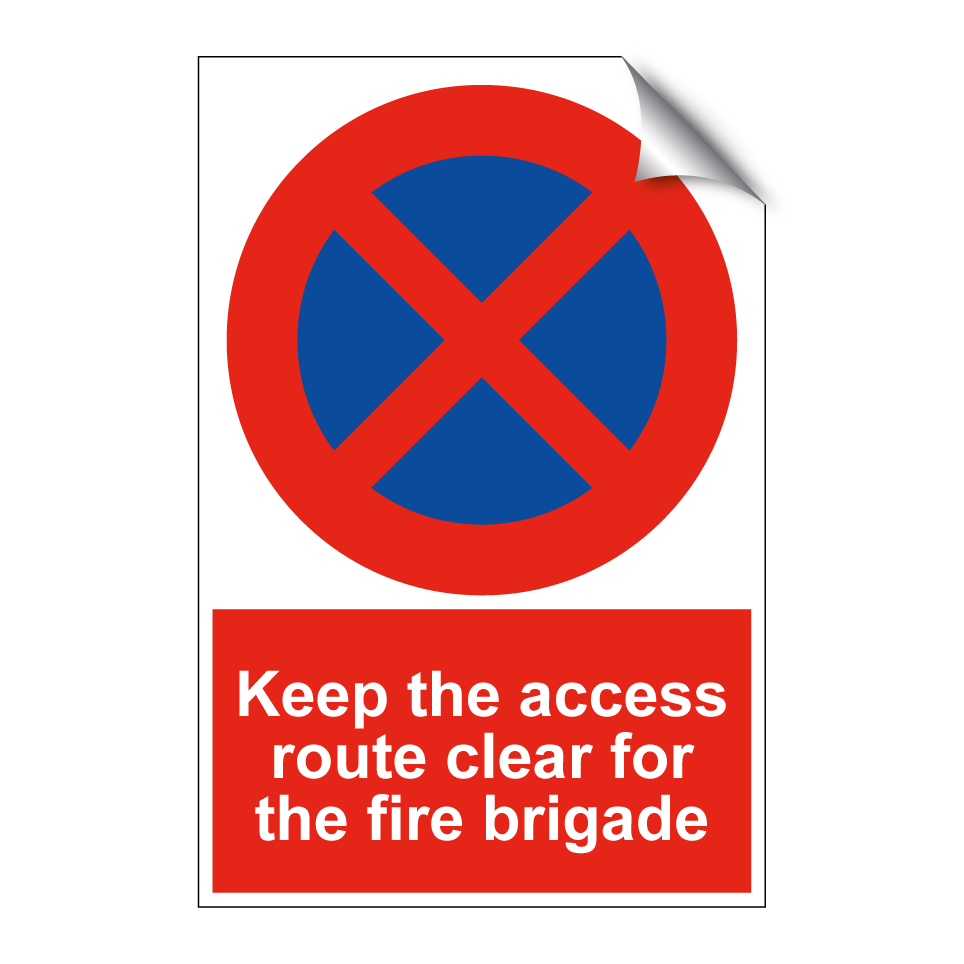 Keep the access route clear for the fire brigade