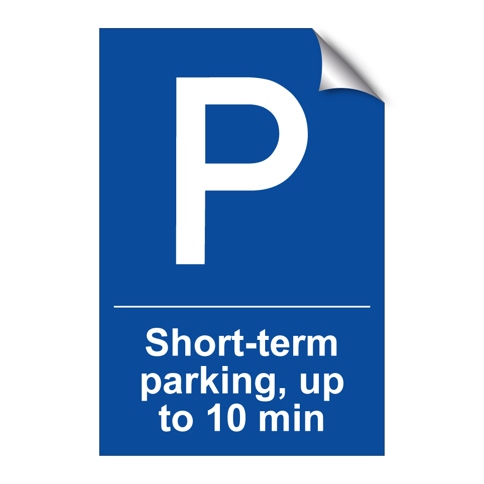 Short-term parking, up to 10 min