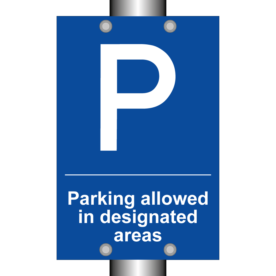 Parking allowed in designated areas
