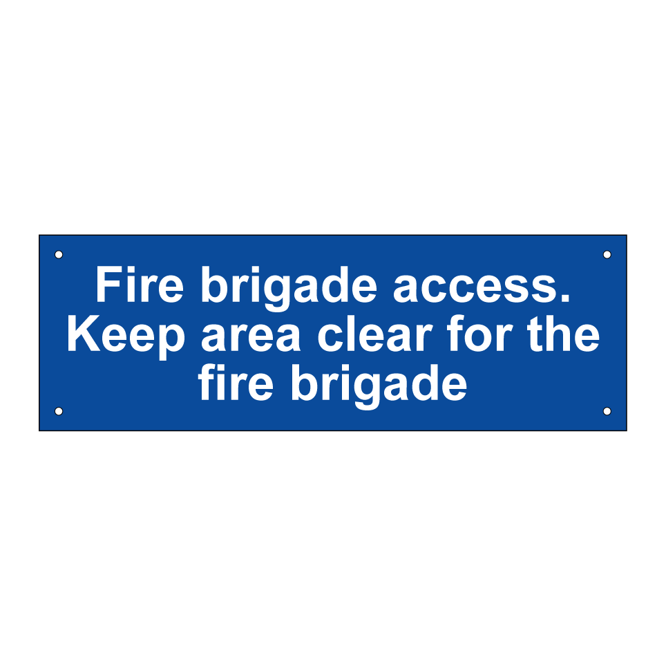 Fire brigade access. Keep area clear for the fire brigade
