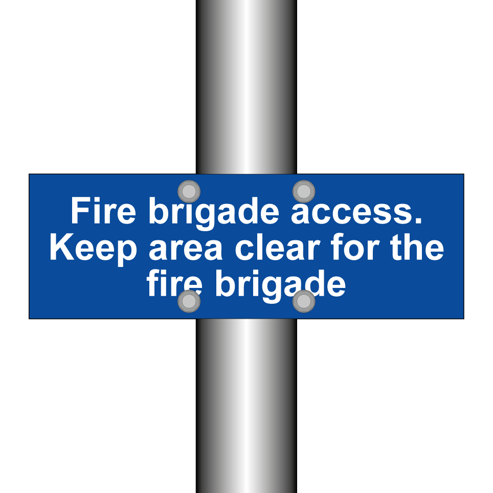 Fire brigade access. Keep area clear for the fire brigade