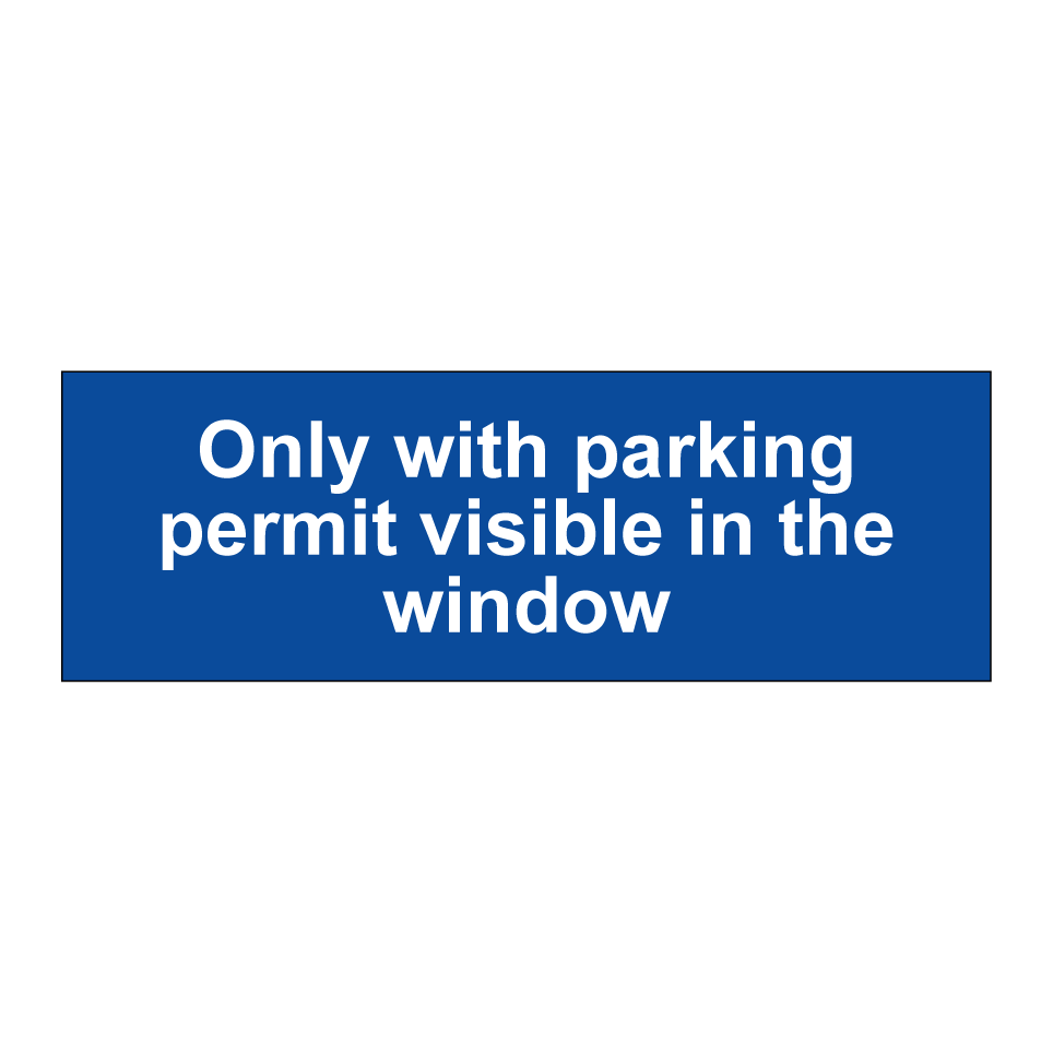 Only with parking permit visible in the window