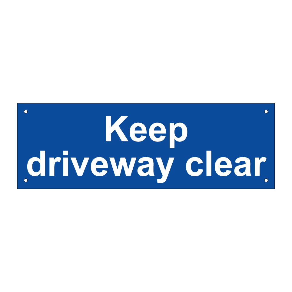 Keep driveway clear