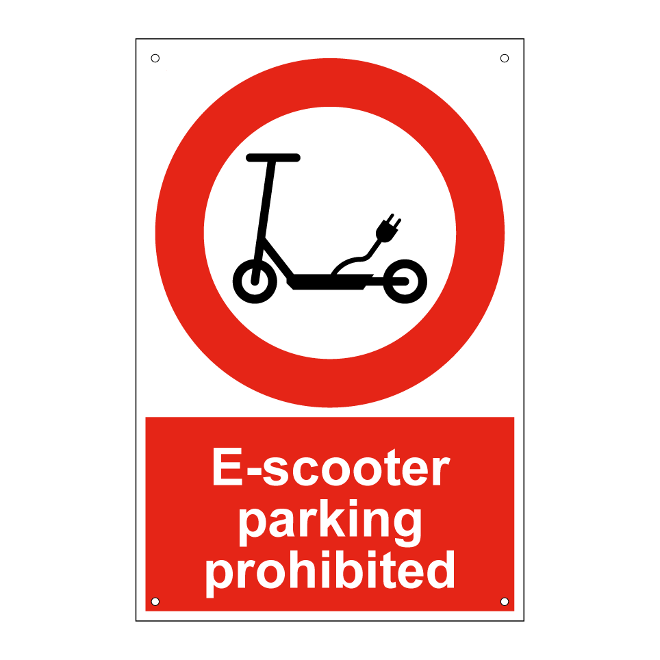 E-scooter parking prohibited