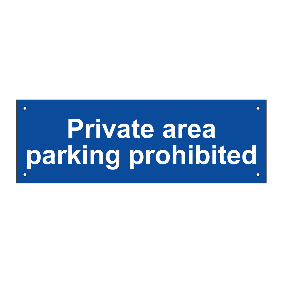 Private area parking prohibited