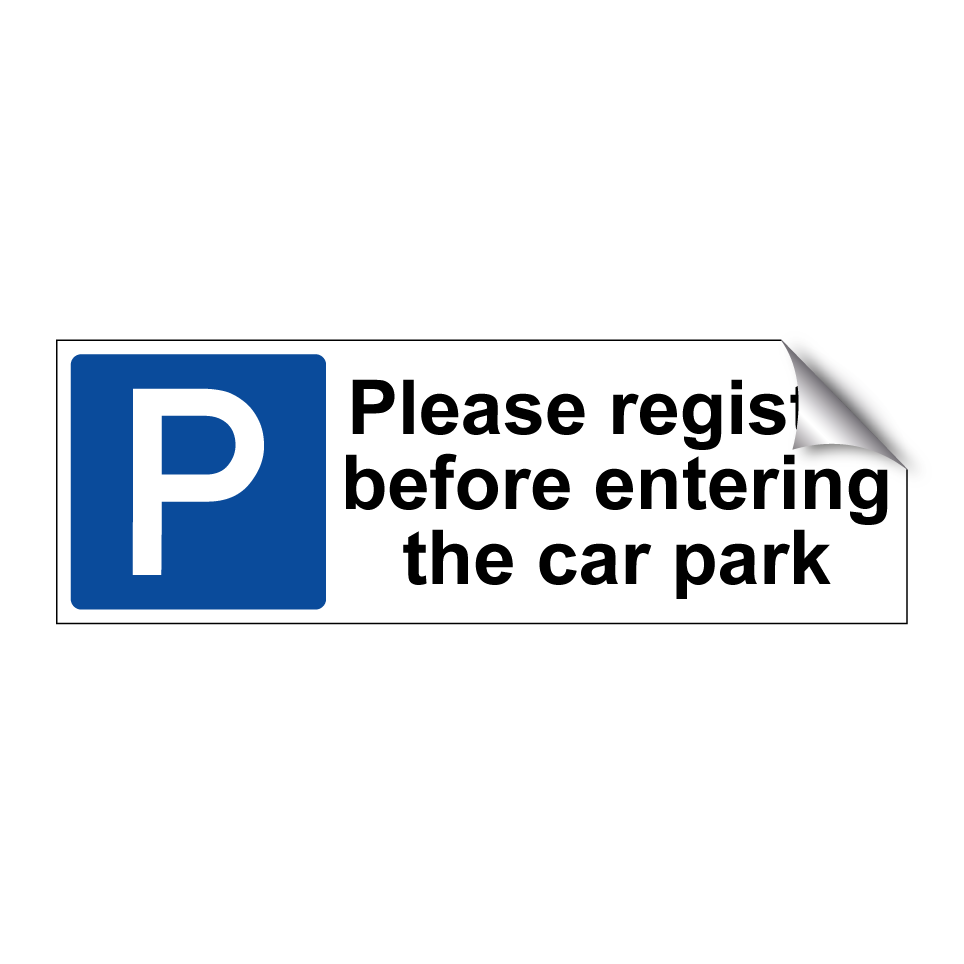 Please register before entering the car park