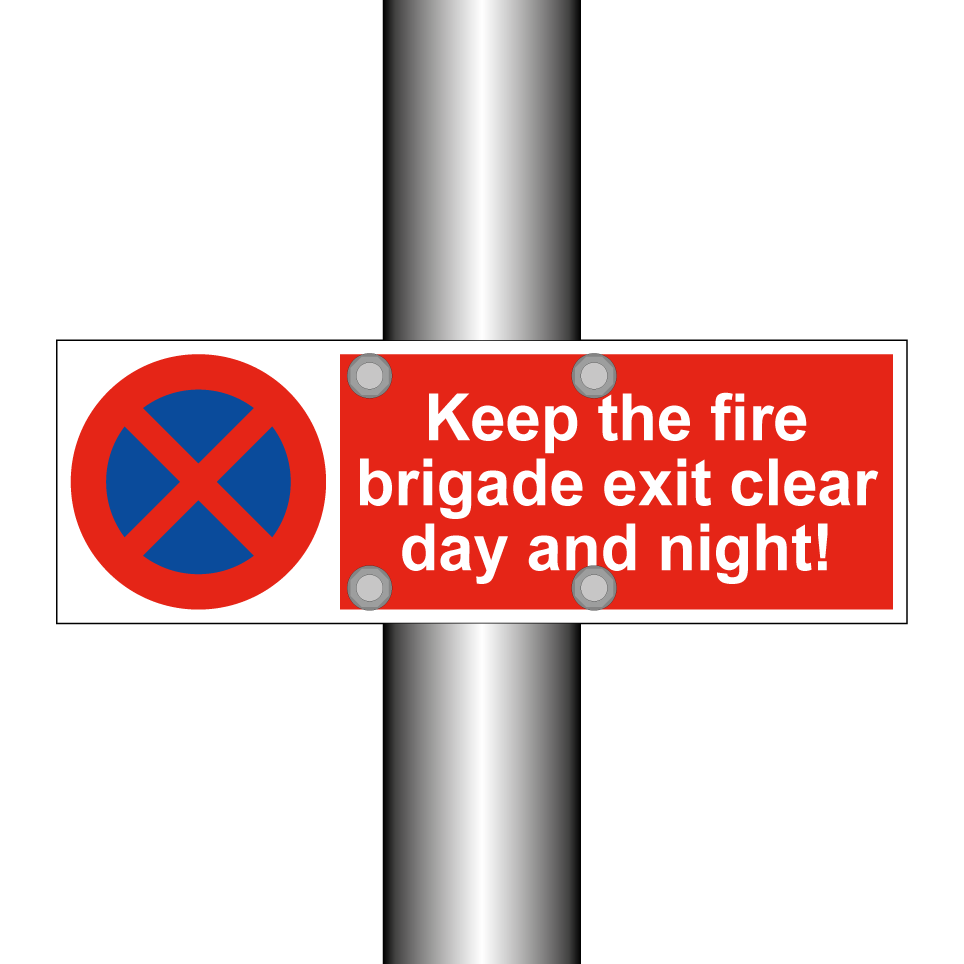 Keep the fire brigade exit clear day and night!