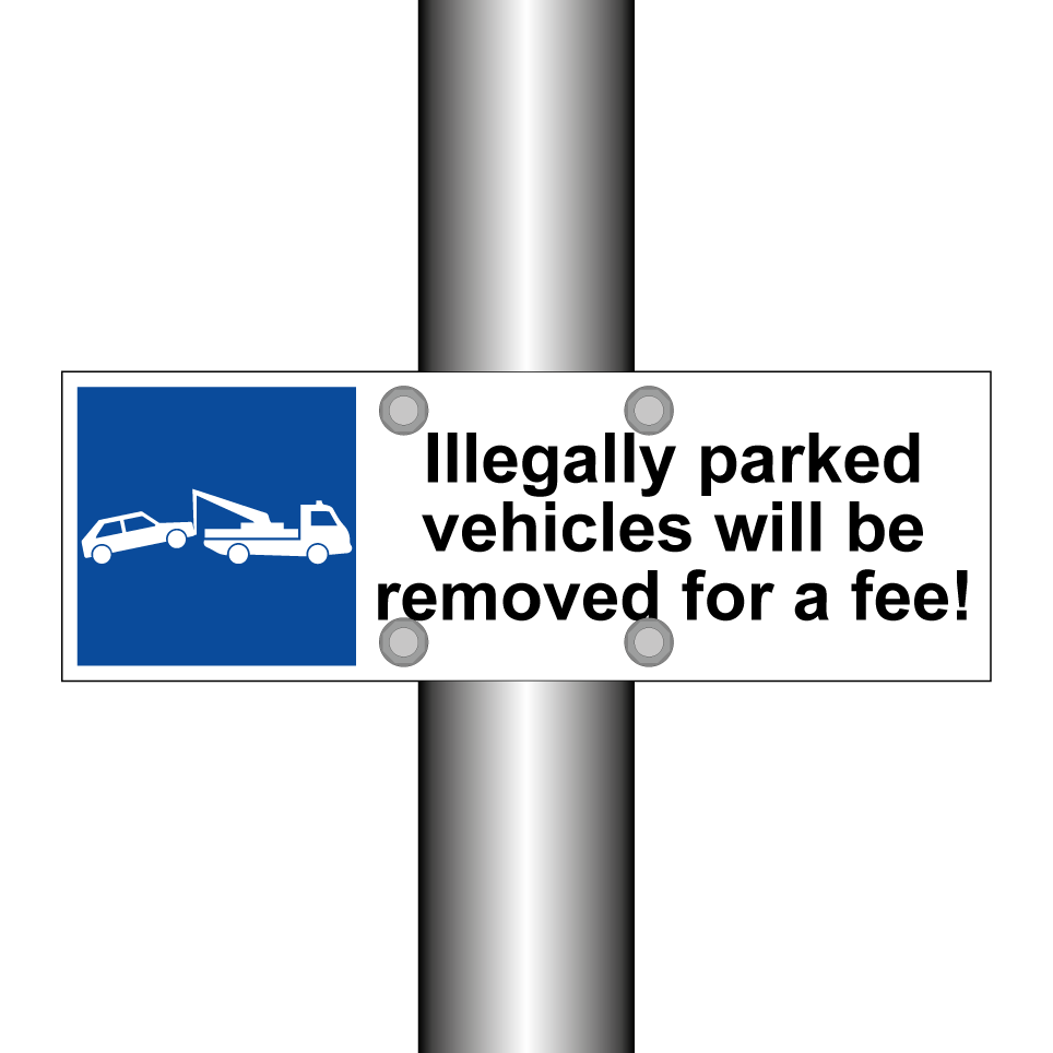 Illegally parked vehicles will be removed for a fee!