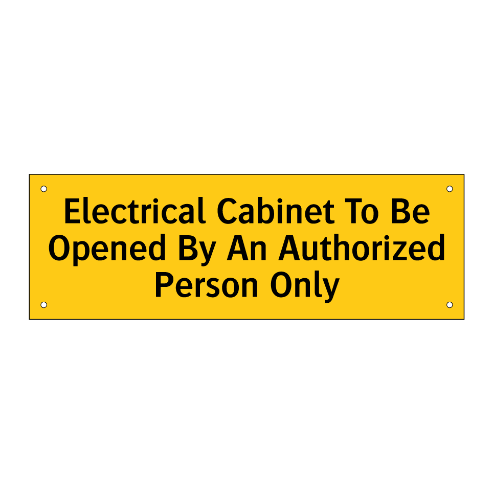 Electrical Cabinet To Be Opened By An Authorized Person Only