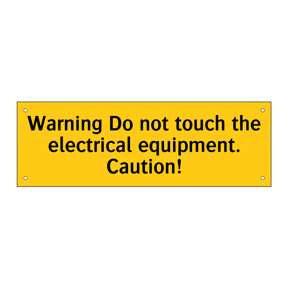 Warning Do not touch the electrical equipment. Caution!