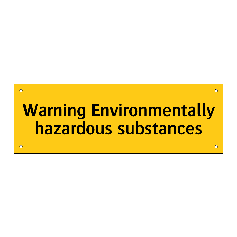 Warning Environmentally hazardous substances