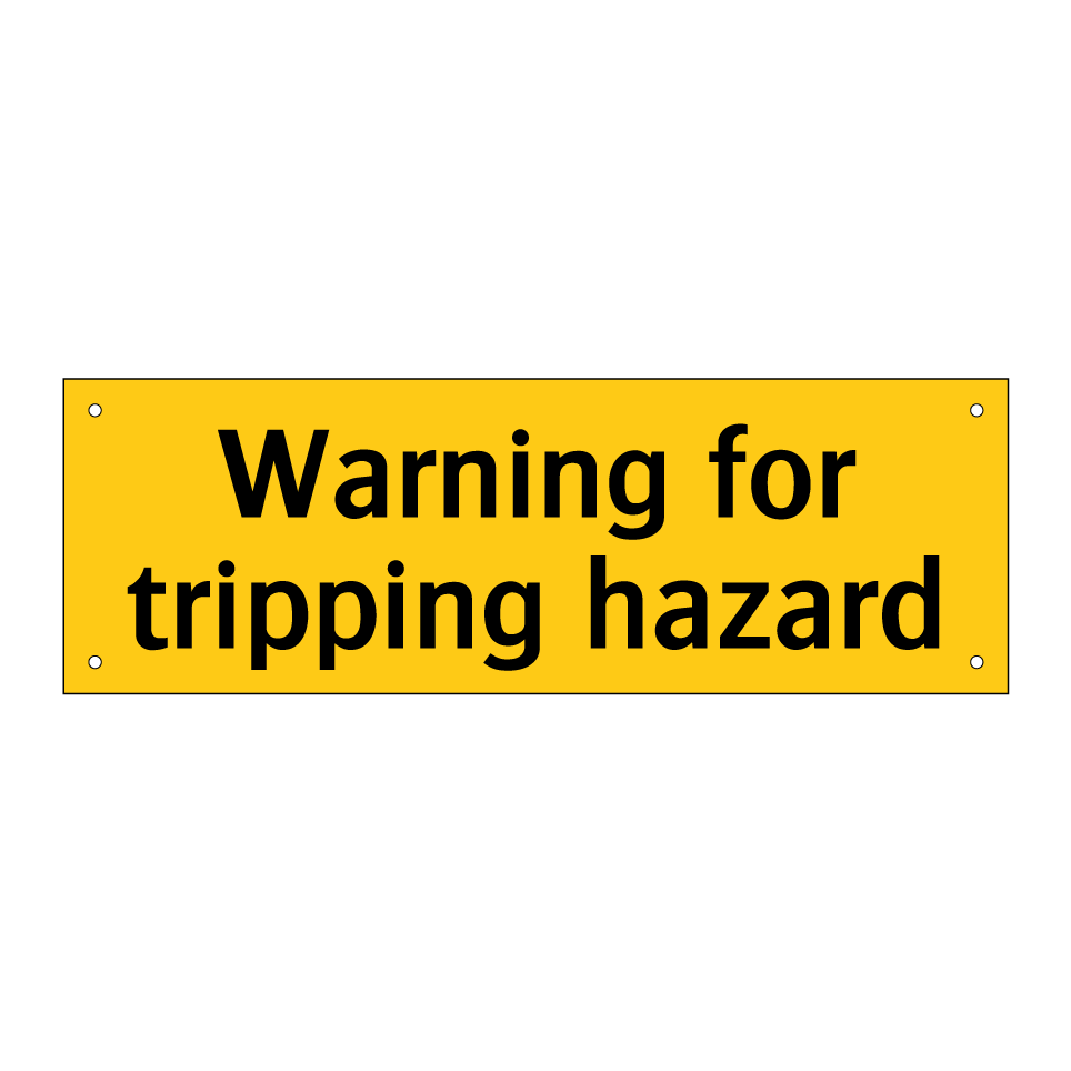 Warning for tripping hazard