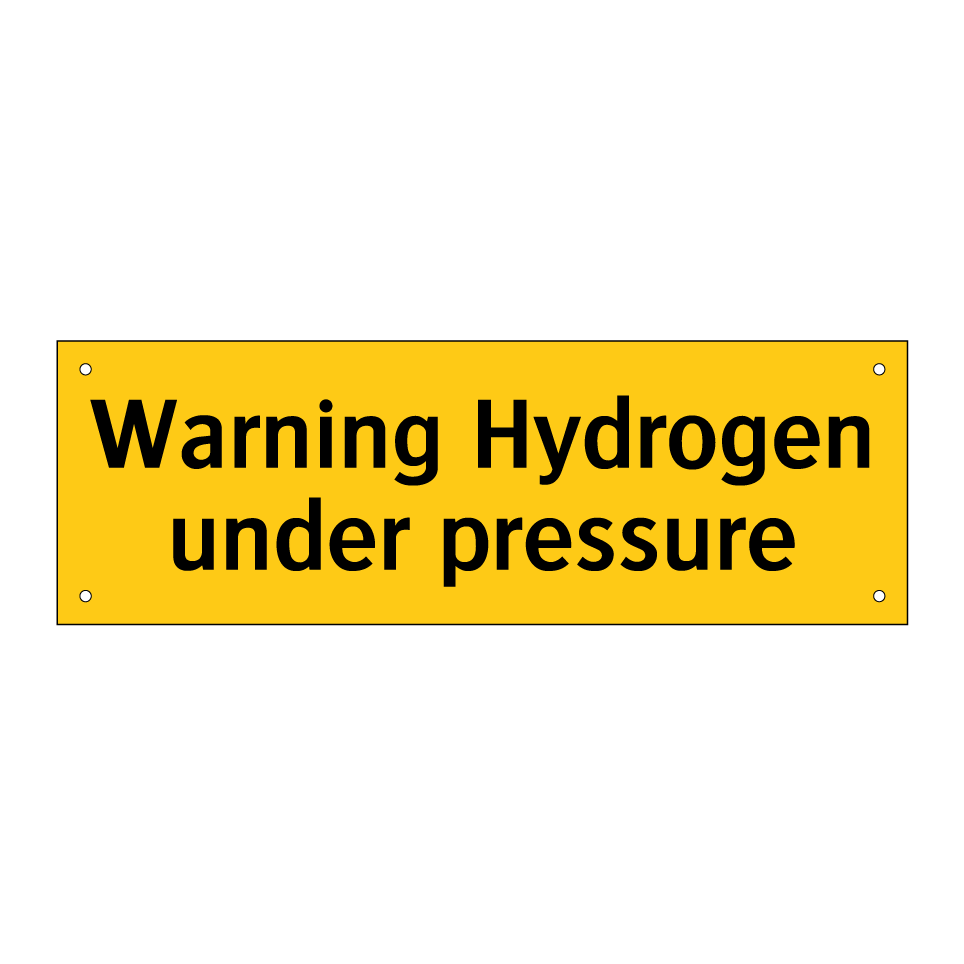 Warning Hydrogen under pressure