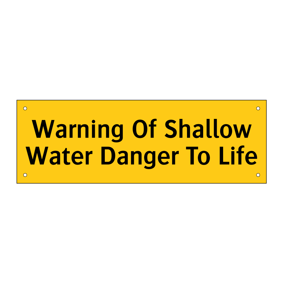 Warning Of Shallow Water Danger To Life