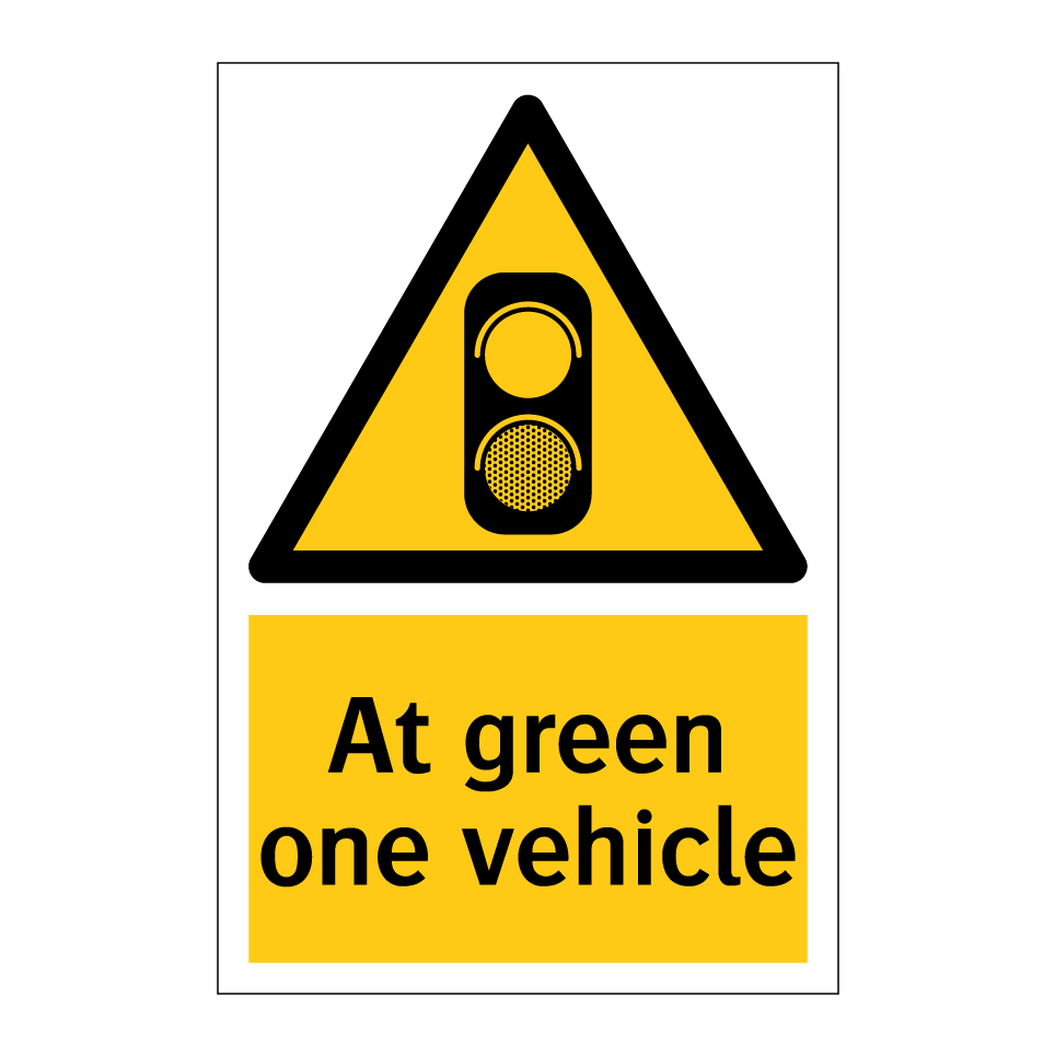 At green one vehicle