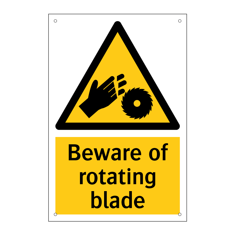 Beware of rotating blade