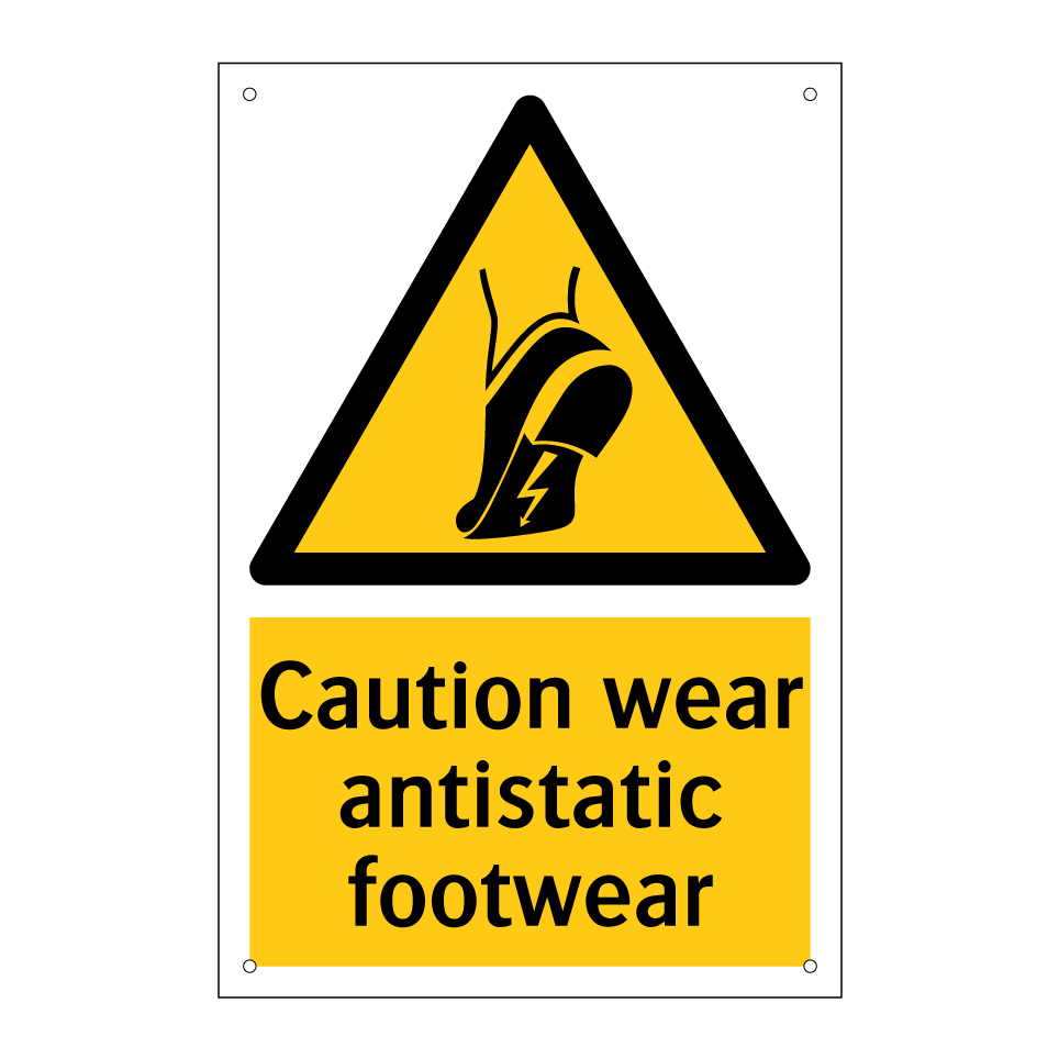 Caution wear antistatic footwear