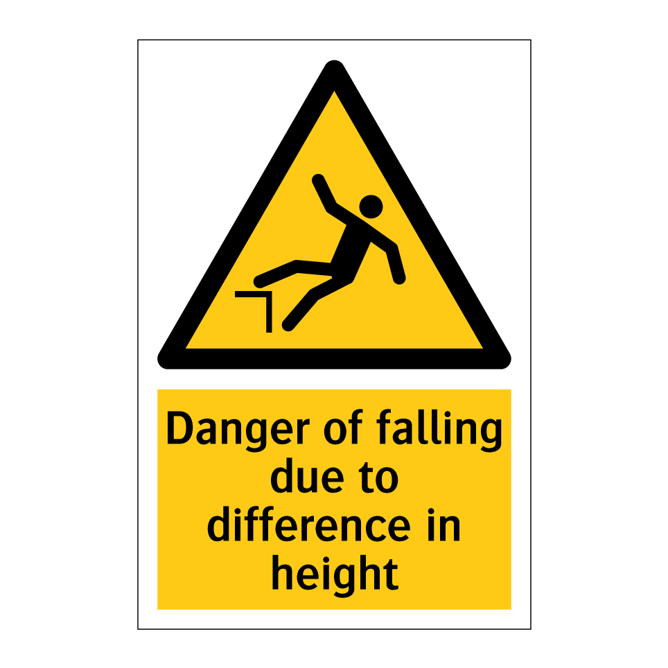 Danger of falling due to difference in height