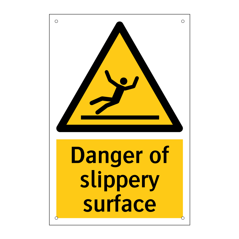Danger of slippery surface