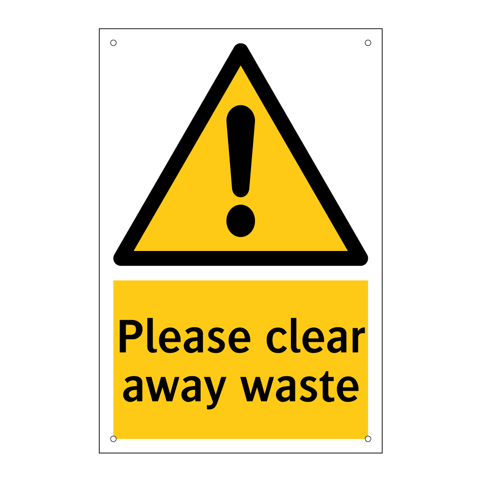 Please clear away waste