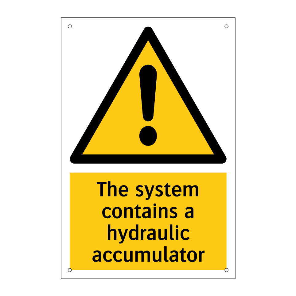 The system contains a hydraulic accumulator