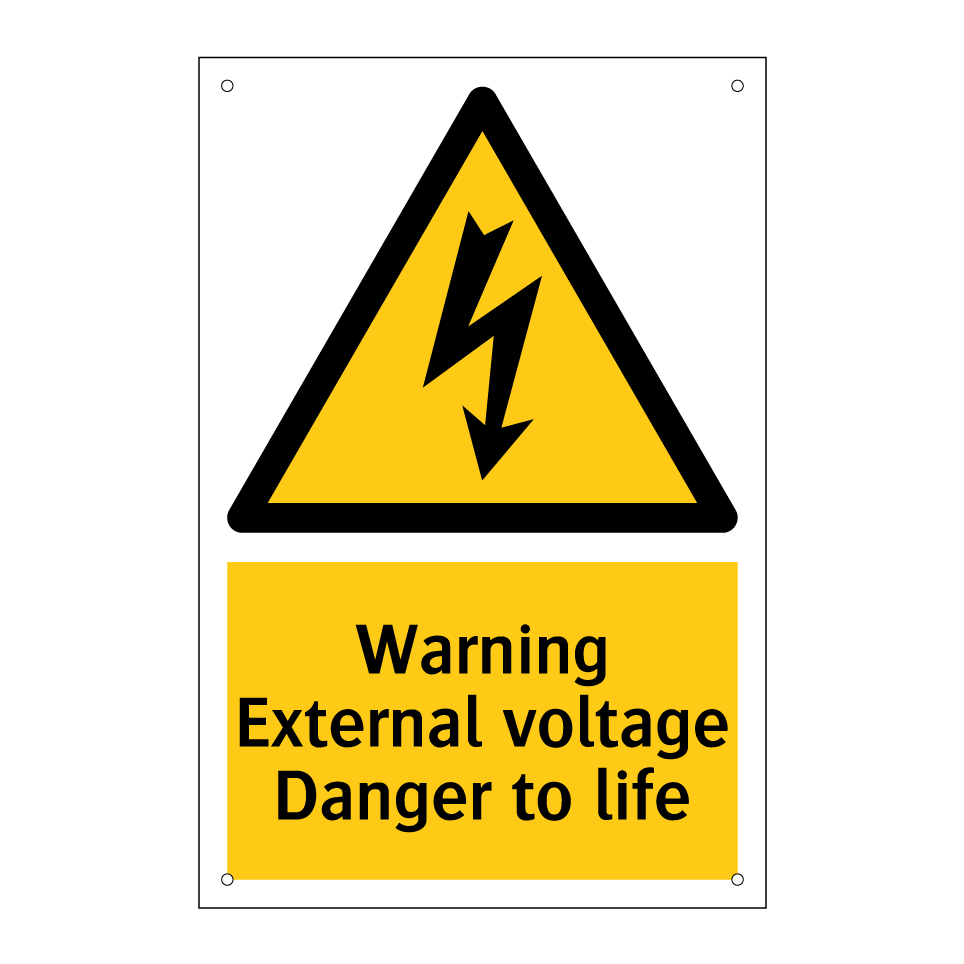 Warning External voltage Danger to life