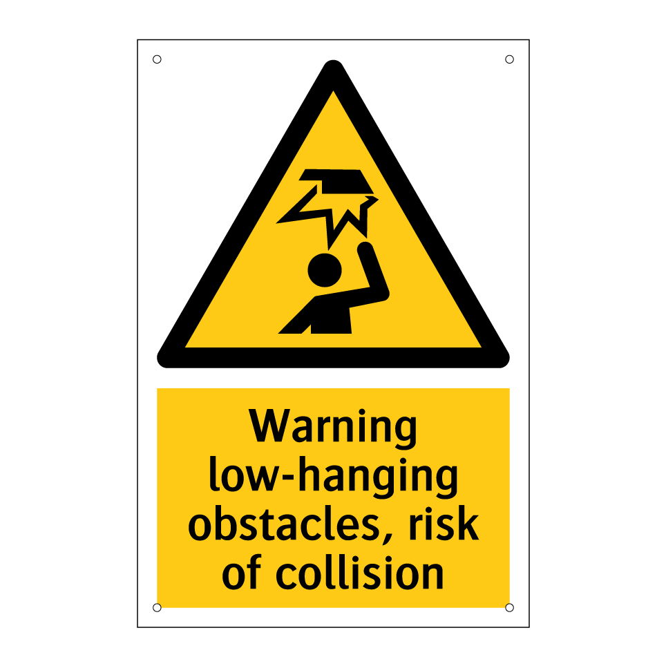 Warning low-hanging obstacles, risk of collision