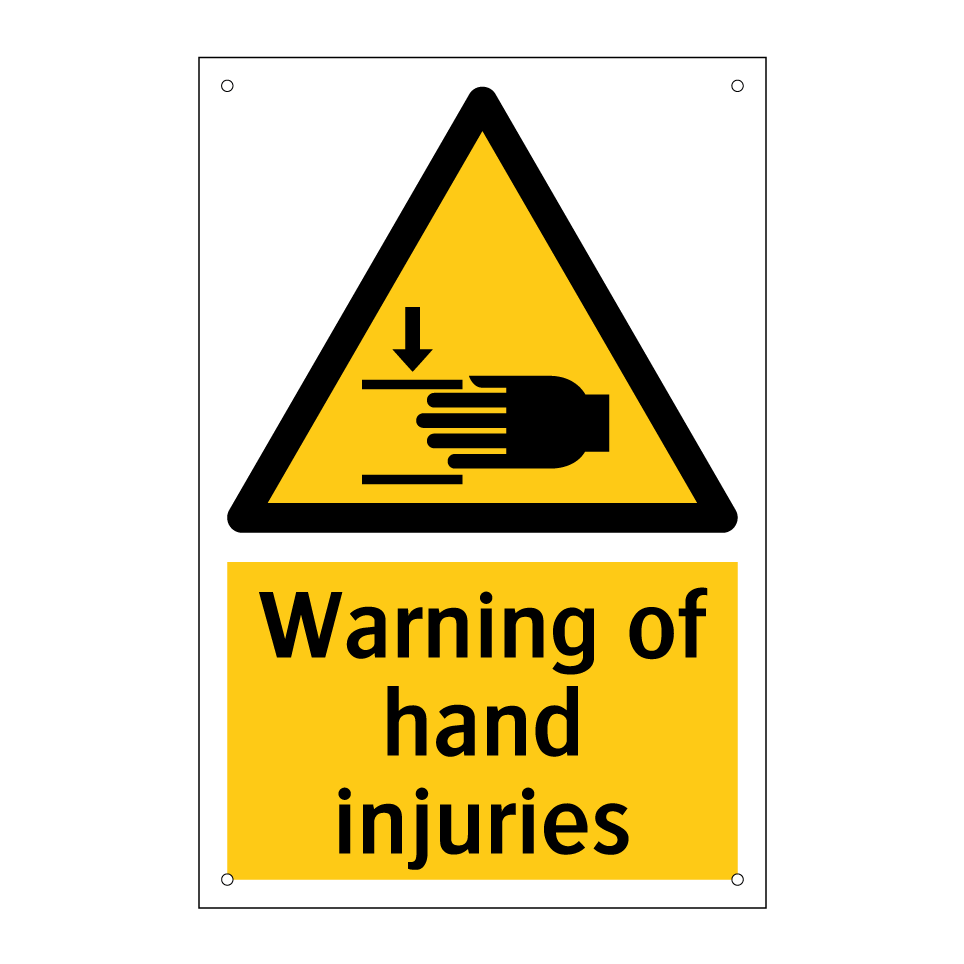 Warning of hand injuries