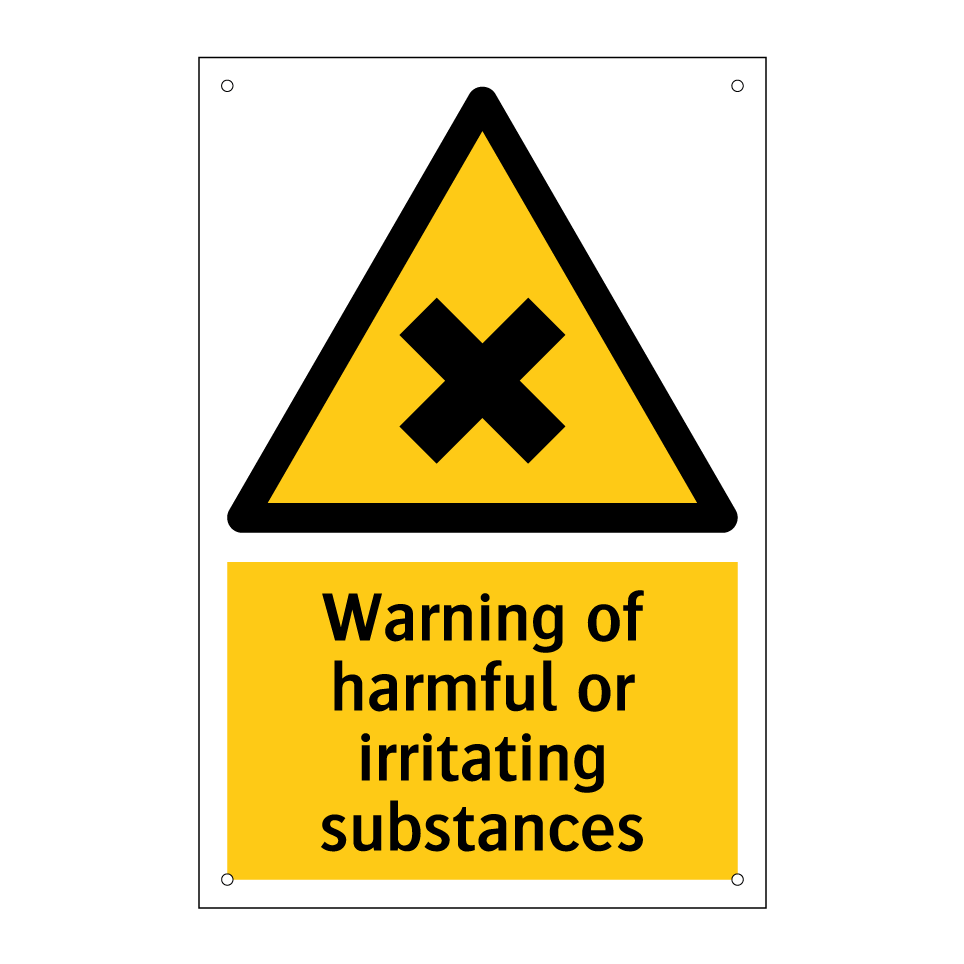 Warning of harmful or irritating substances
